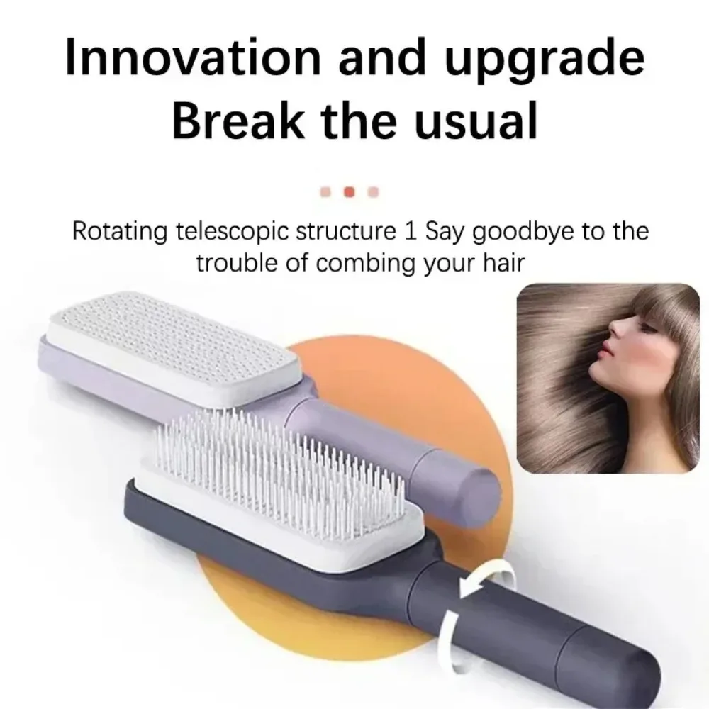 Massage Airbag Comb Straight Hair Comb Rotation Handles Cleaning Hair Loss Anti-Static Hairbrush Self Cleaning Comb for Women (free shipping)